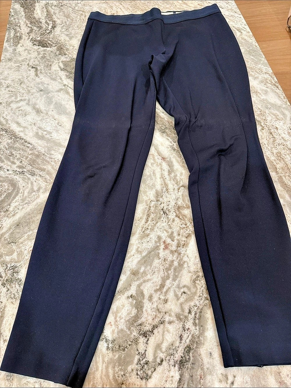 Maison Jules Straight Leg Pants in Navy Blue Size Large stretchy cigarette pant